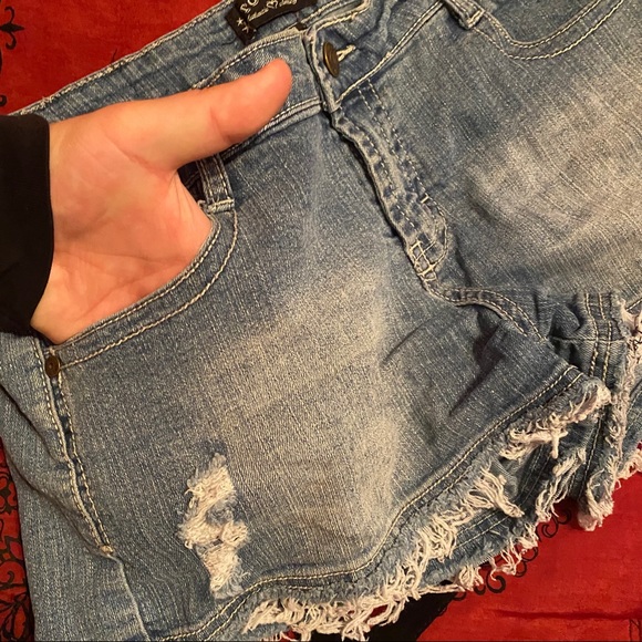 Light Blue Faded Denim Shorts (Size 13) - Picture 2 of 4